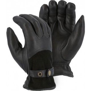 1546T Majestic® Winter Lined Deerskin Drivers Glove with Reversed Back and Leather Strap
